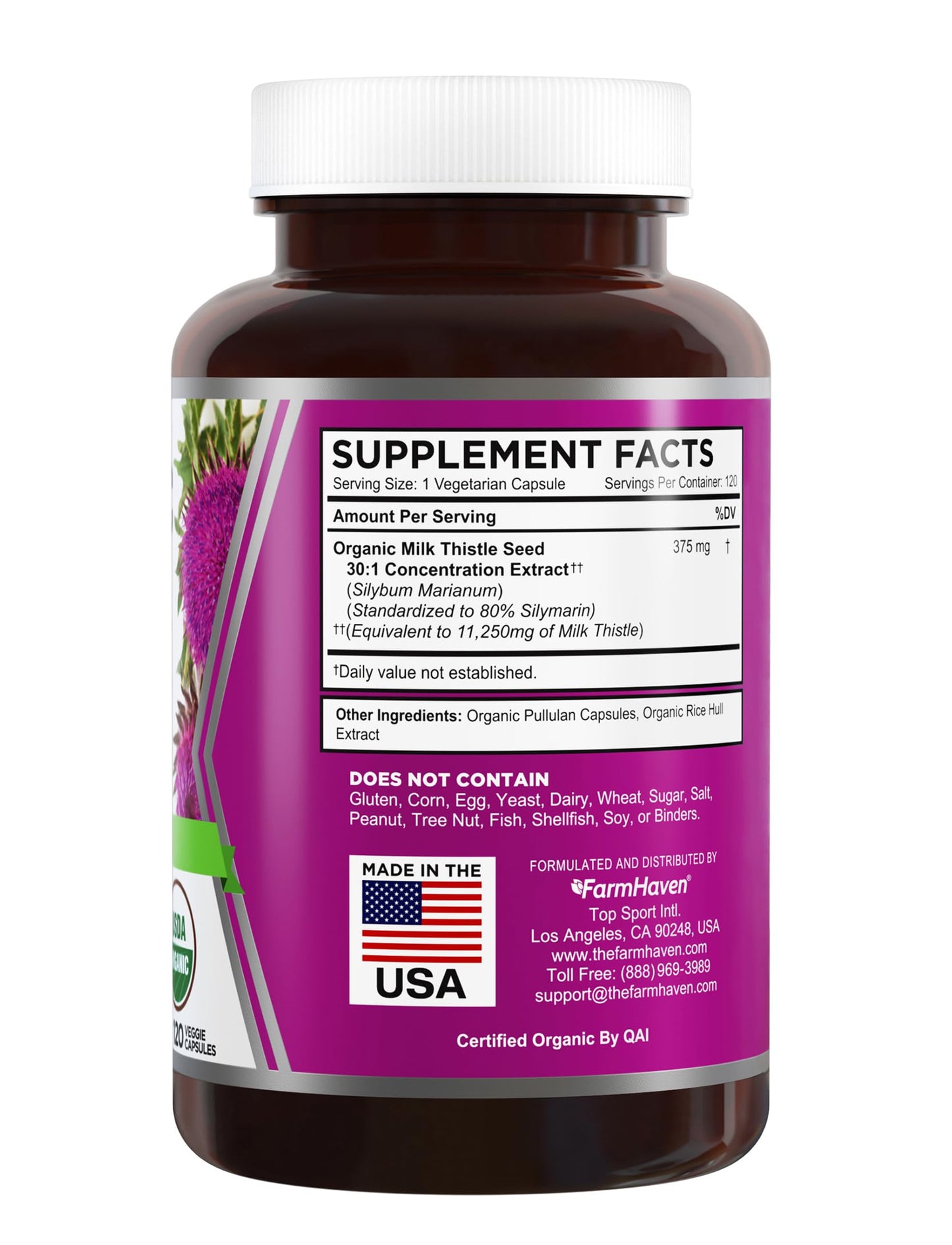 FarmHaven Milk Thistle 360 Capsules