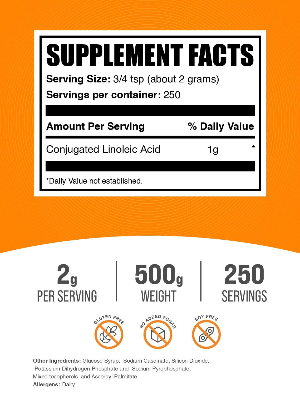 BulkSupplements Conjugated Linoleic Acid Powder, 1.1 lb (Pack of 1)
