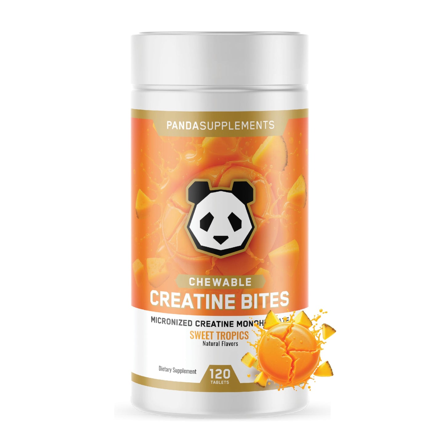 Underground Bio Labs Panda Supps Creatine Bites for Men and Women Chewable, 120 Count