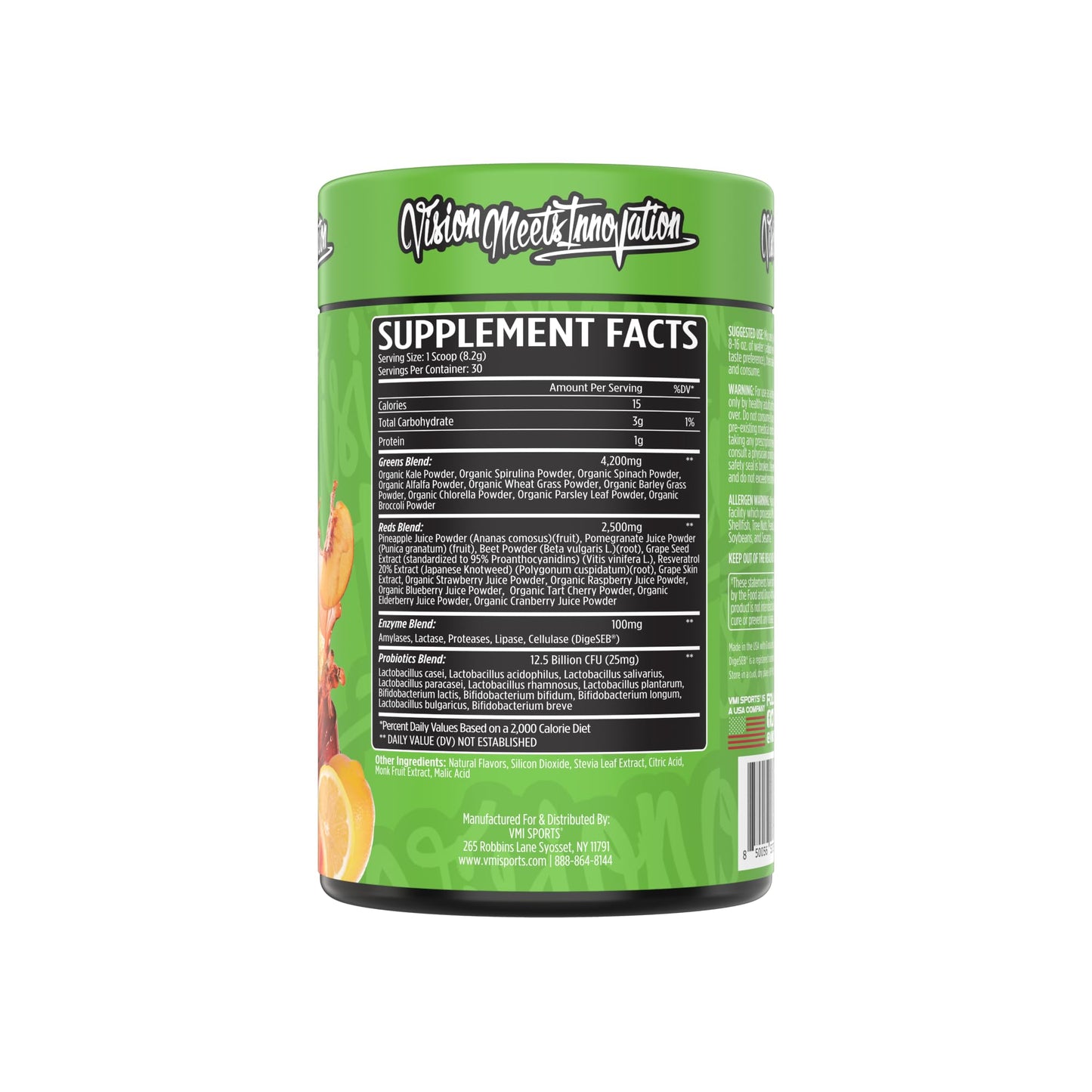 VMI Sports Greens + Reds Advanced Superfood Immunity and Gut Health Powder, 8.68 Ounce