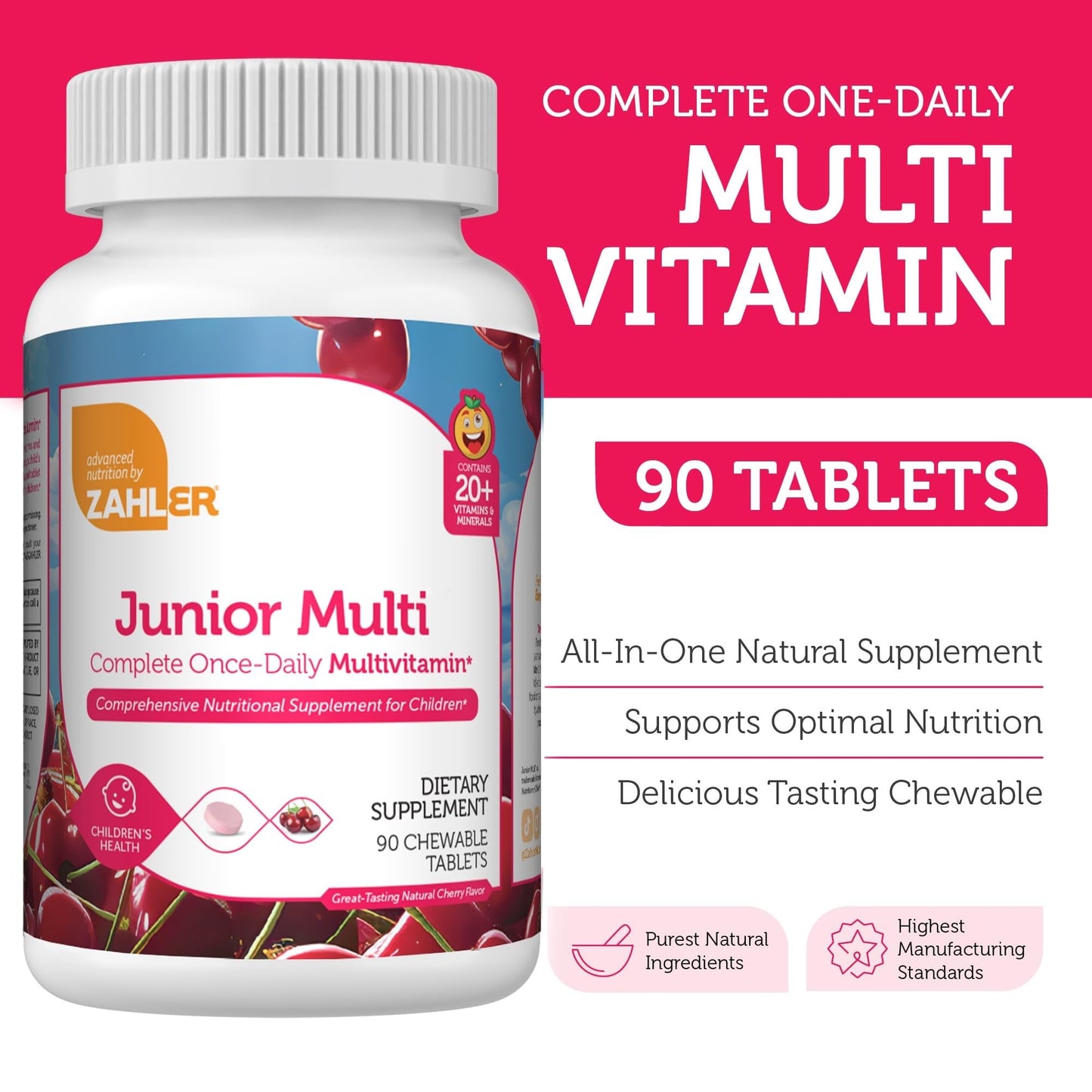 Zahler Junior Multi - Children's Complete Multivitamin Tablets, 90 Count