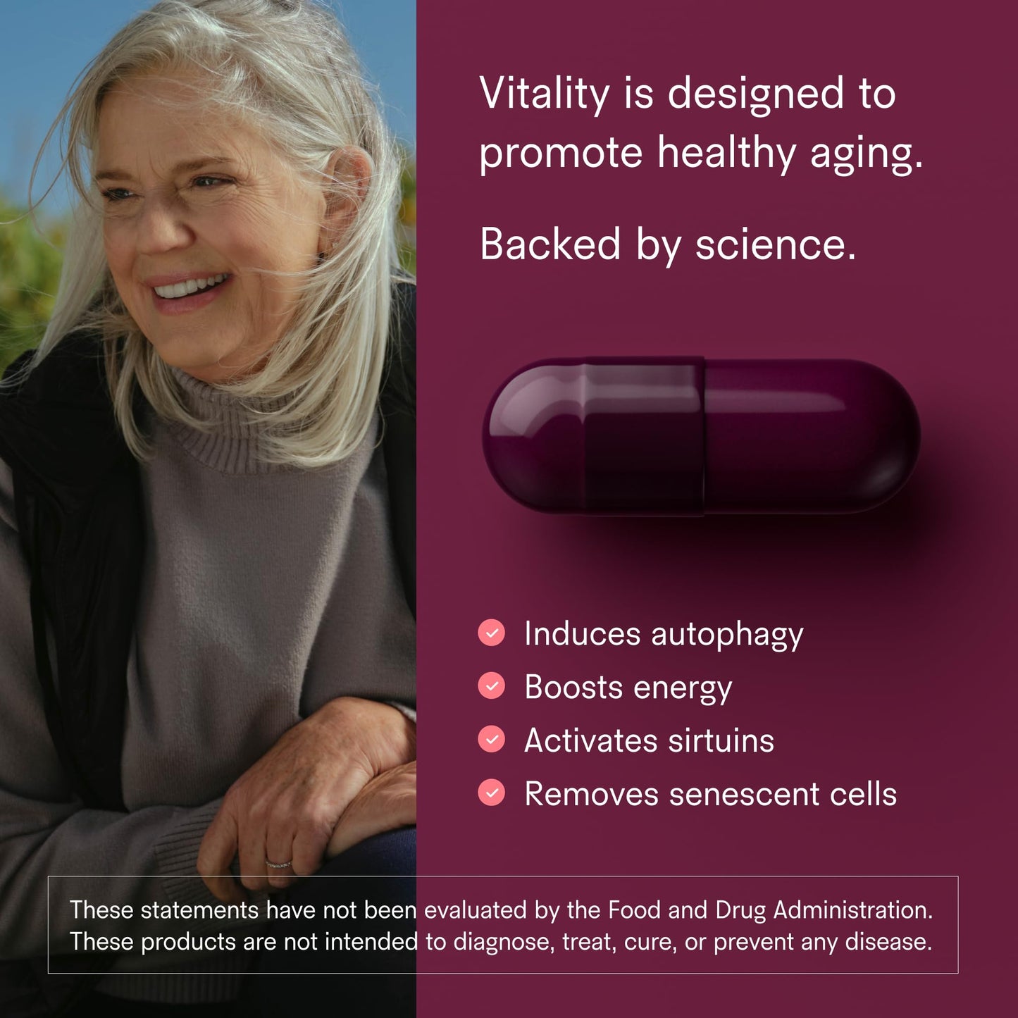Tally Health Healthy Aging Longevity Supplement, Spermidine Cellular Health, 120 Capsules