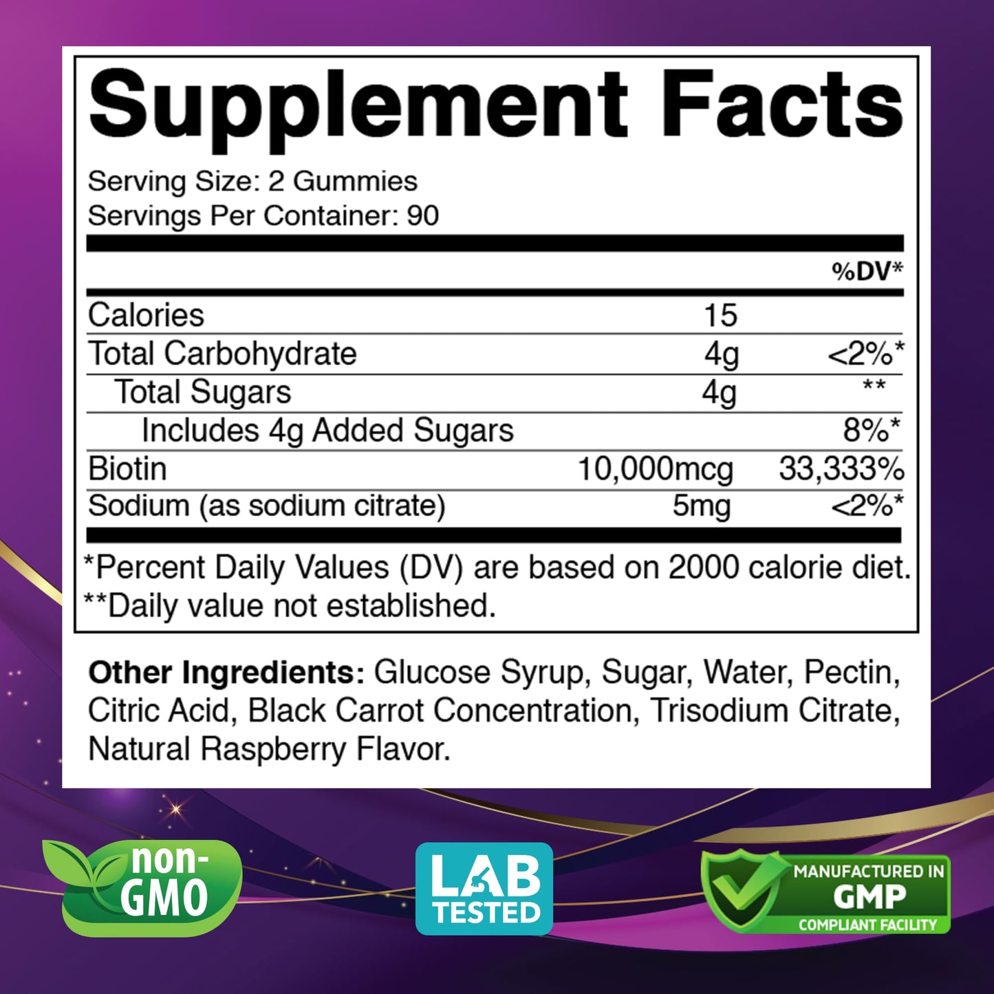 Vitabod Biotin Gummies 10,000 mcg, 180 Gummies