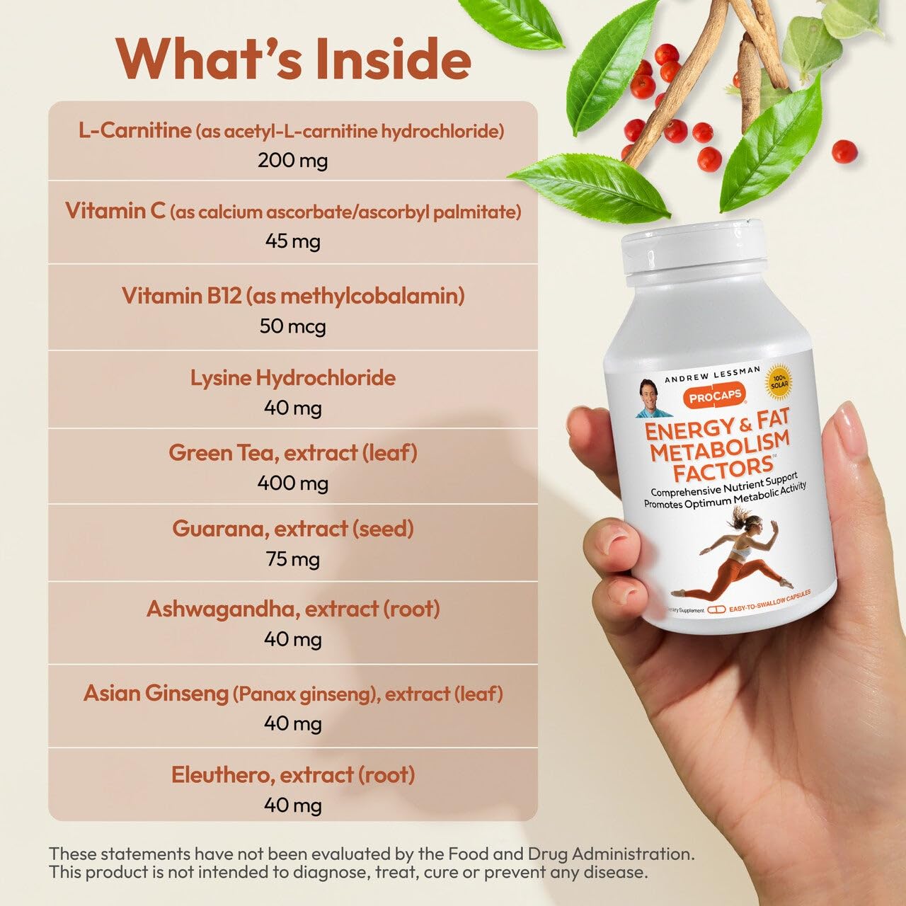 ANDREW LESSMAN Energy and Fat Metabolism Factors Capsules, 180