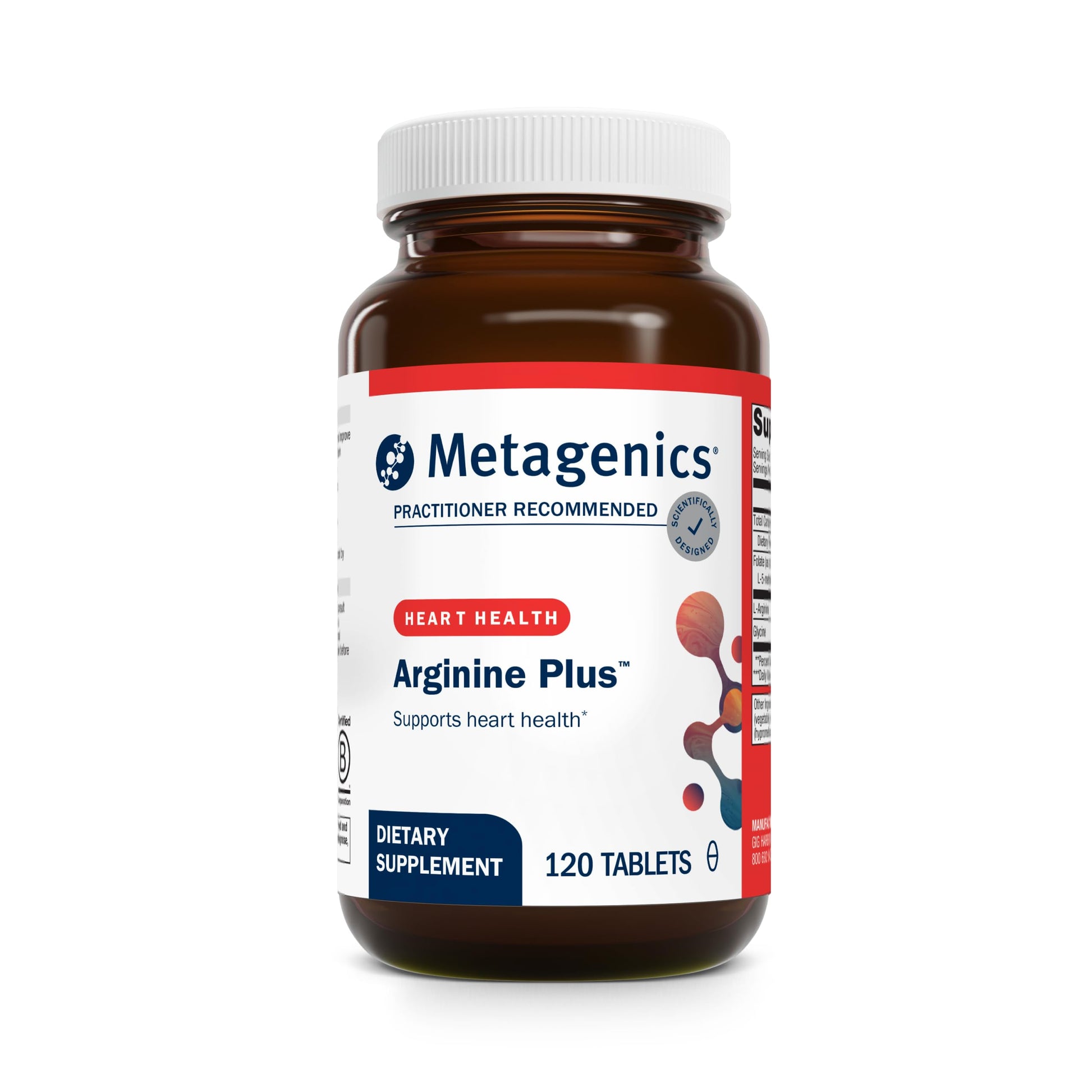 Metagenics Arginine Plus - 1.5 g L-Arginine with Methyl Folate (L-5-MTHF) - 120 Tablets