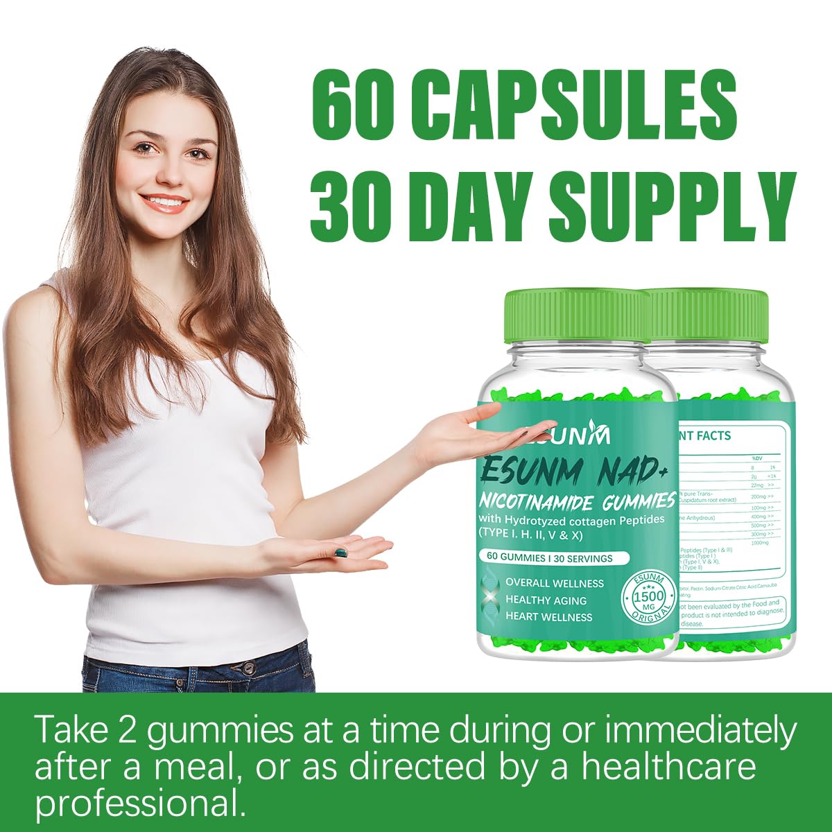 ESUNM Nicotinamide Riboside Capsule 60 Count