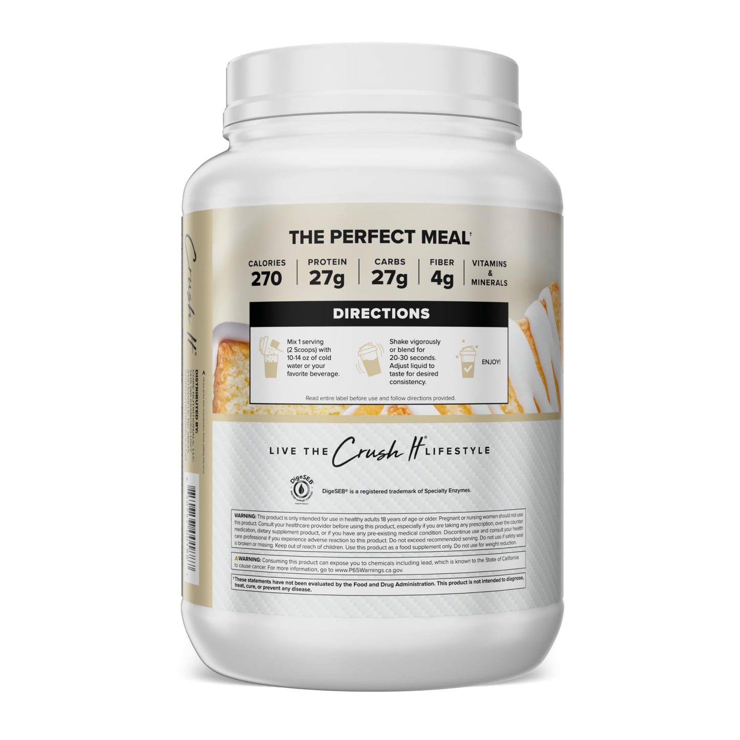 Core Nutritionals MRP Full Spectrum Meal Replacement Whey Protein Blend + Low Glycemic Carb Blend Vanilla Poundcake Powder 48 Servings