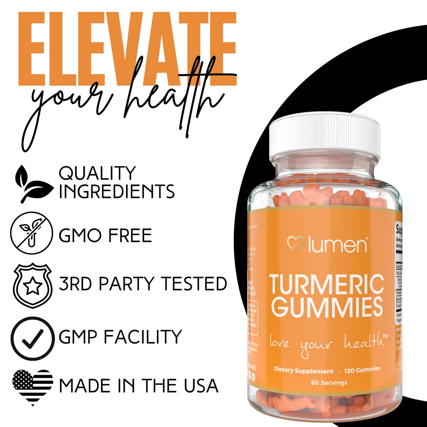 Lumen Naturals Turmeric Gummies for Women, 120 Count