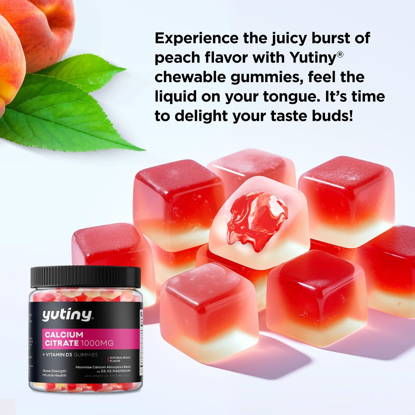 Yutiny Calcium Citrate Gummies, 120 Gummies