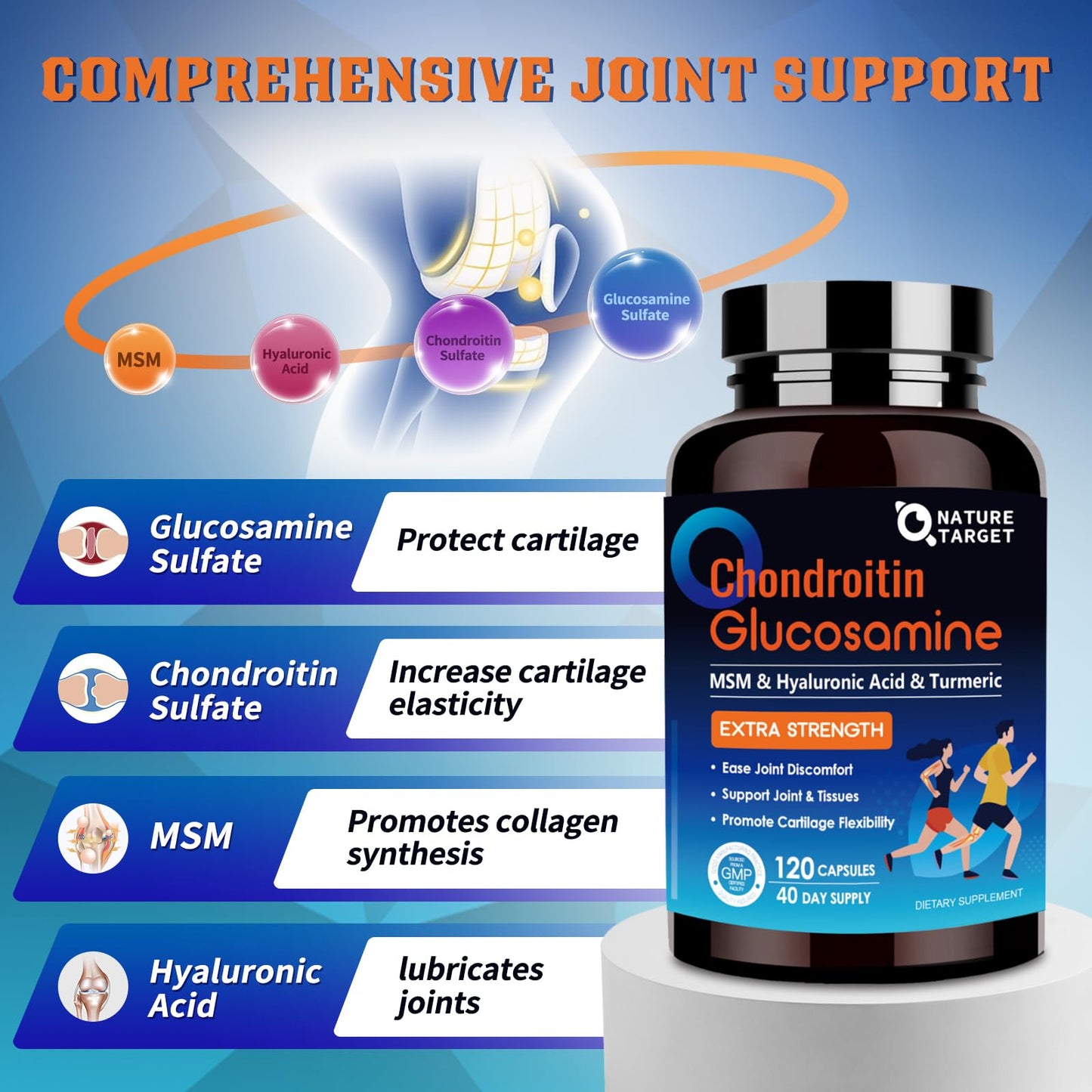 NATURE TARGET Glucosamine Chondroitin MSM 120 Capsules