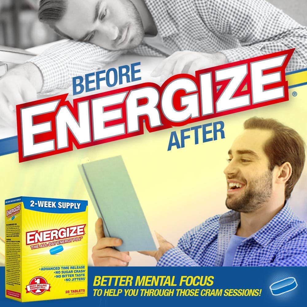 iSatori Energize Caffeine All Day Energy Tablets, 28 Tablets