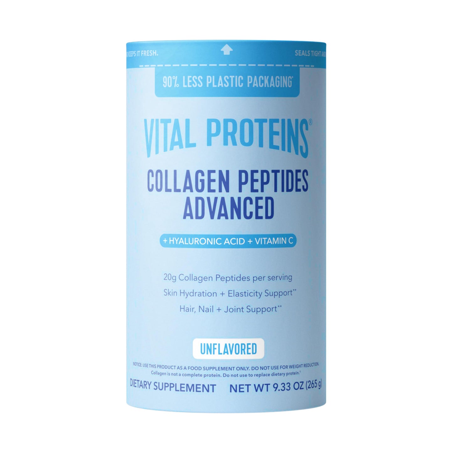 Vital Proteins Collagen Peptides Powder Advanced with Hyaluronic Acid & Vitamin C 9.33 12 Servings