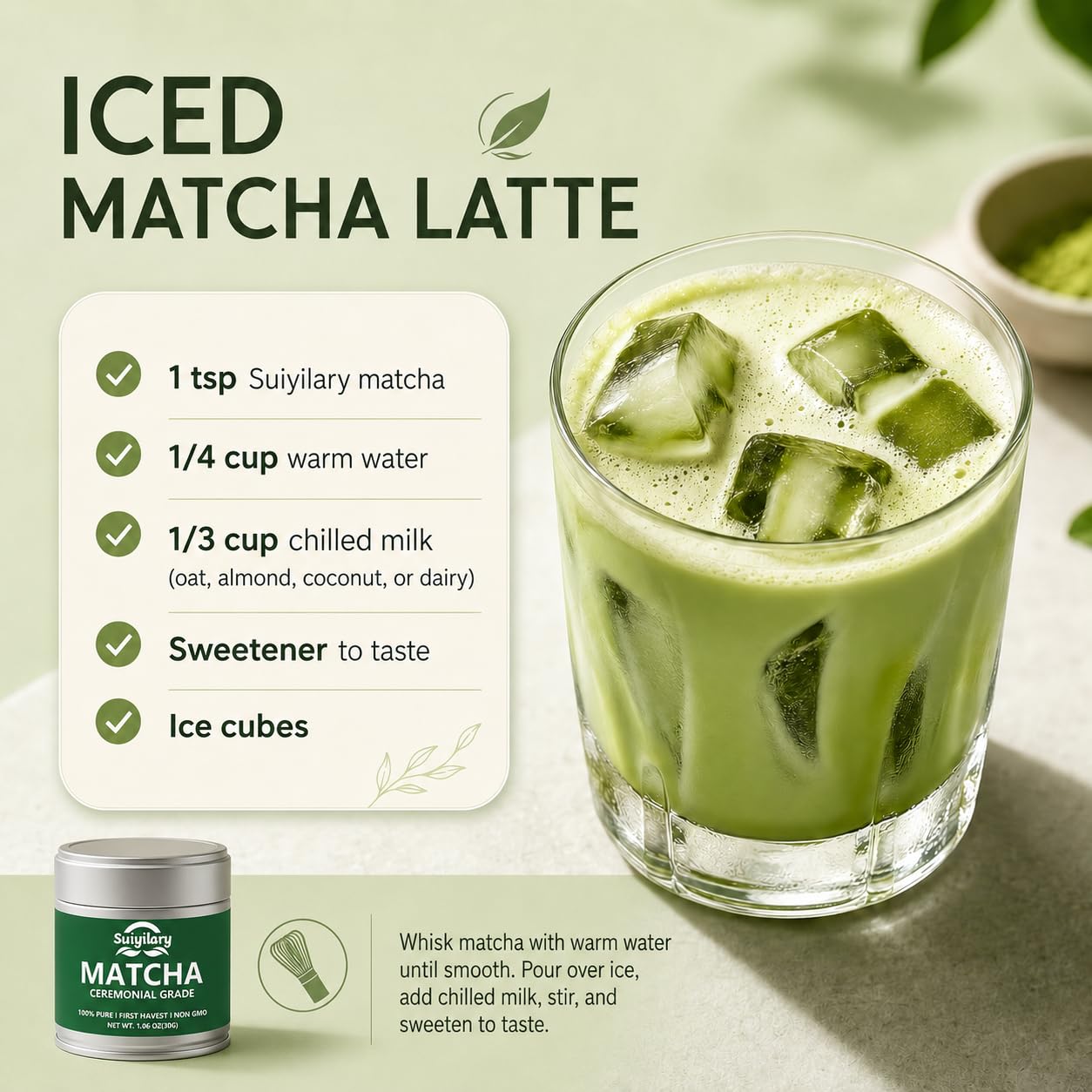 Suiyilary Ceremonial Grade Matcha Powder 1.06 oz