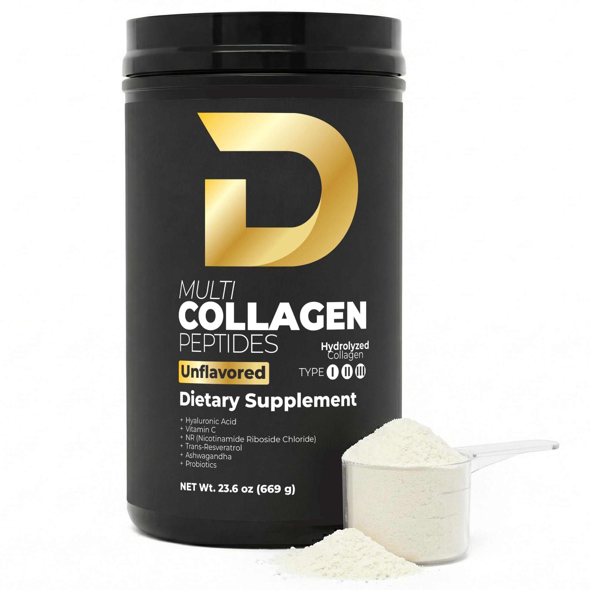 D Collagen Store by Dr. Naim Doctor-Formulated Multi Collagen Peptides Powder for Skin, Hair, Nails & Gut Support, Unflavored, 30 Servings