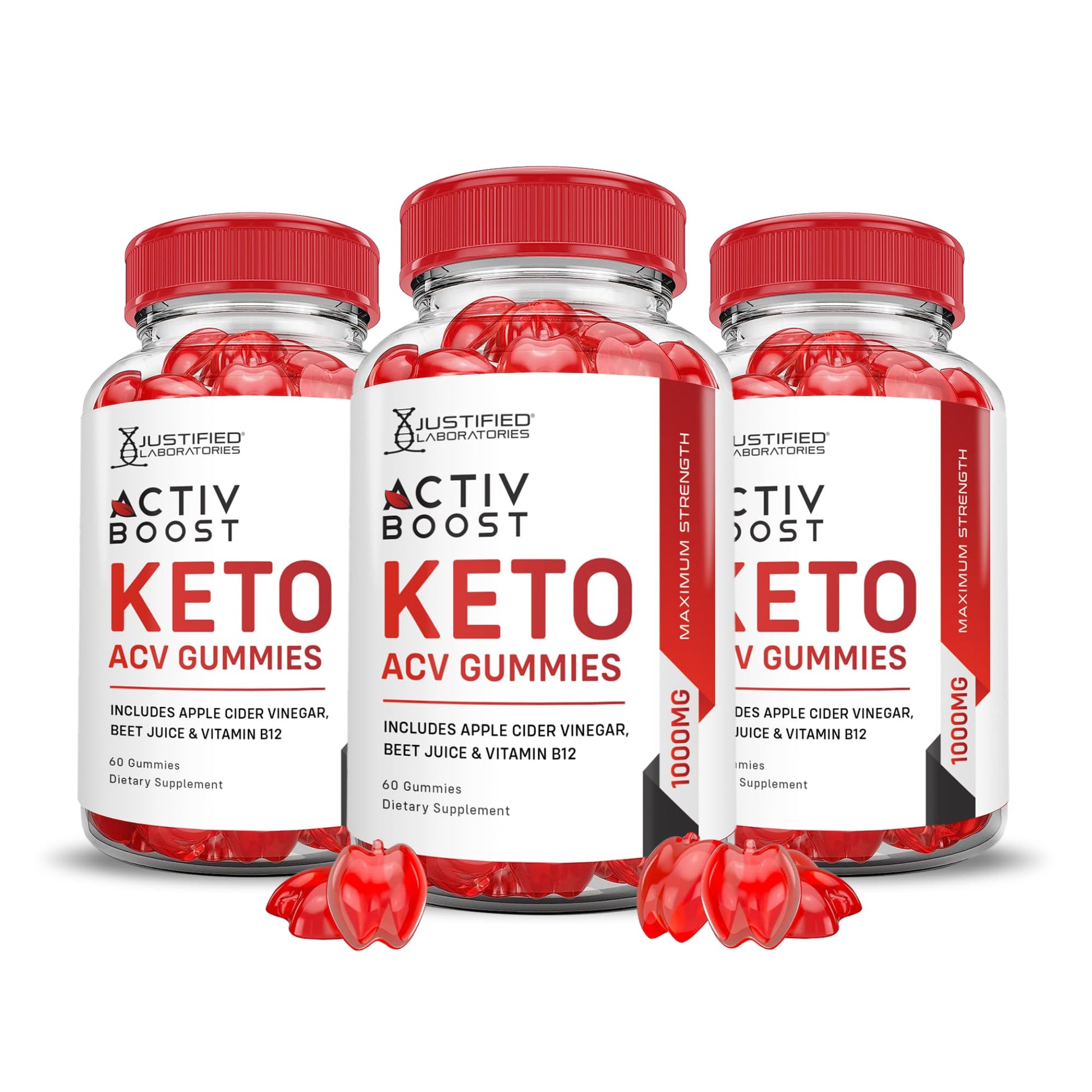 Justified Laboratories Activ Boost Keto ACV Gummies, 180 Count