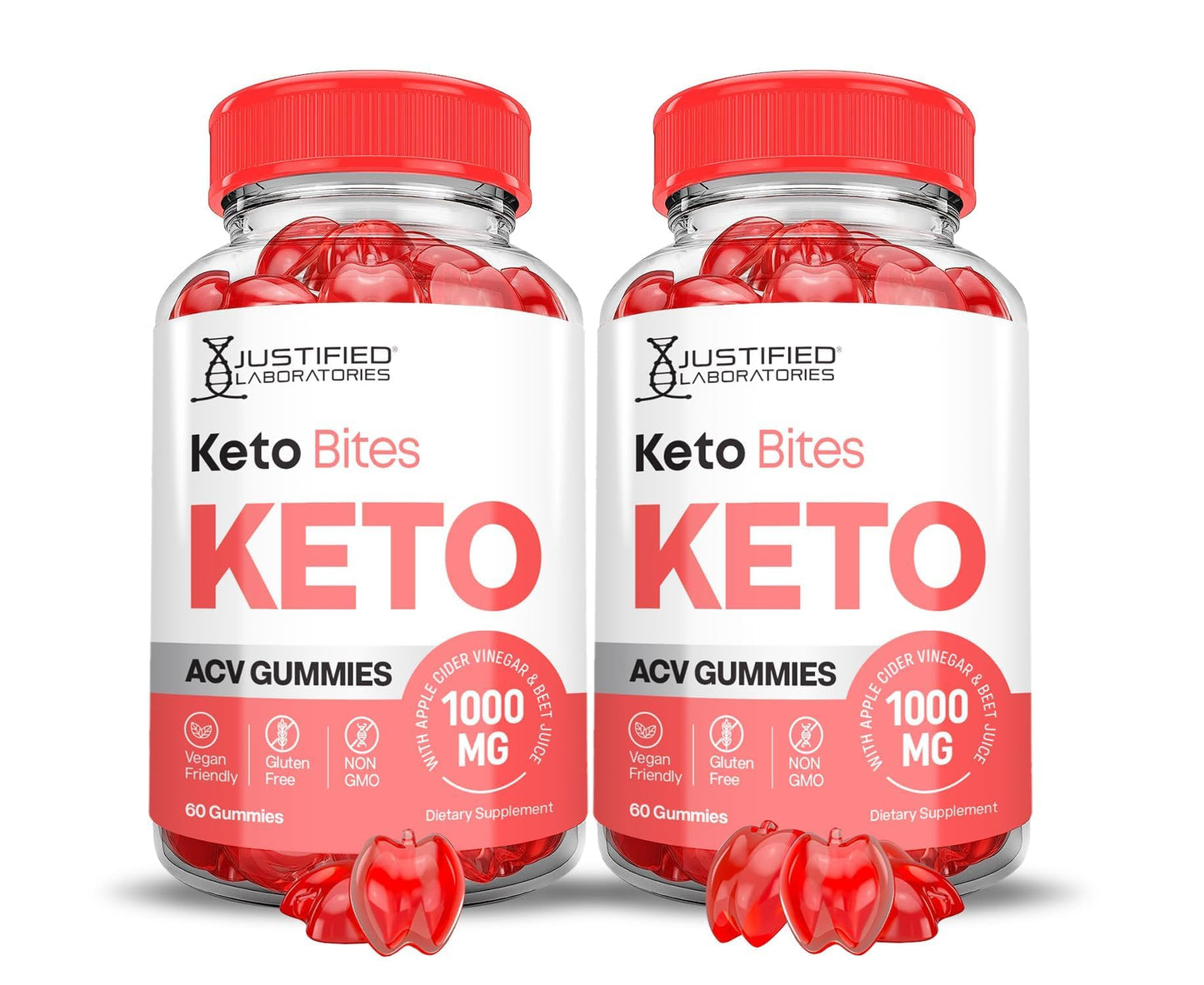 Justified Laboratories Keto Bites Keto ACV Gummies Advanced Formula 1000MG, 120 Gummies