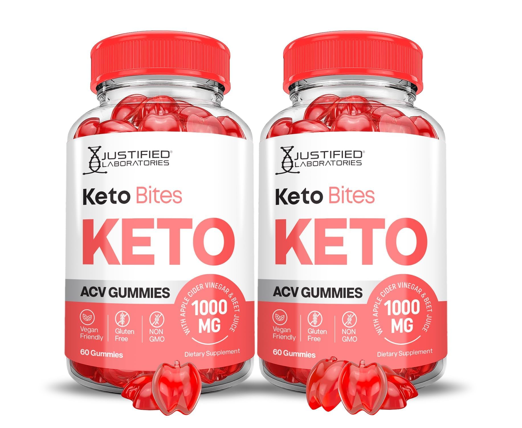 Justified Laboratories Keto Bites Keto ACV Gummies Advanced Formula 1000MG, 120 Gummies