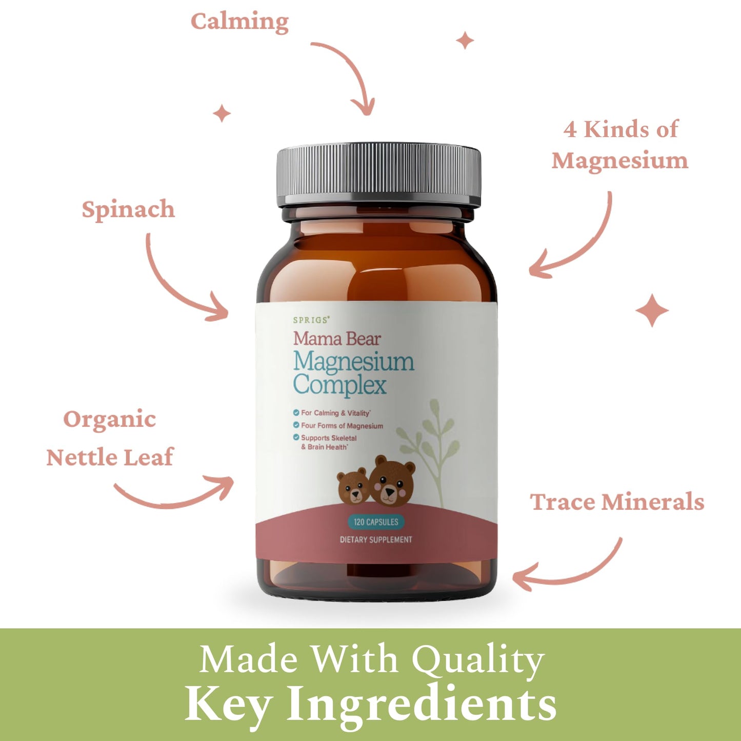 SPRIGS Mama Bear Magnesium Complex Supplement Capsules, 1 Count