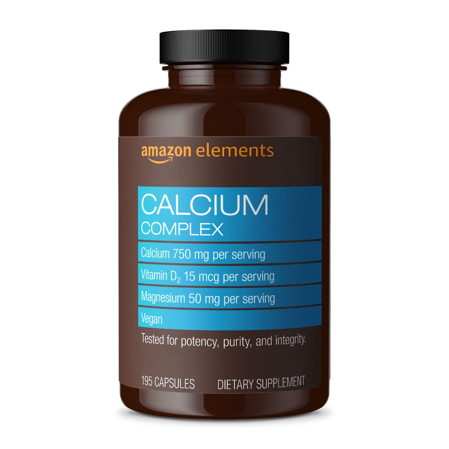 Amazon Elements Calcium Complex 750mg Capsules, 195 Count