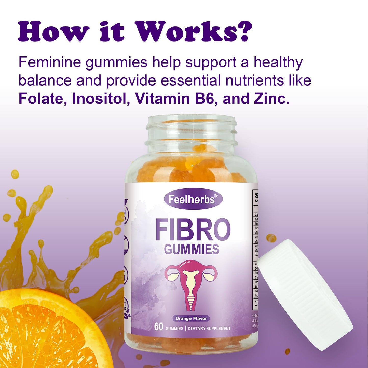 Feelherbs Fibro Gummies for Women, 60 Gummies