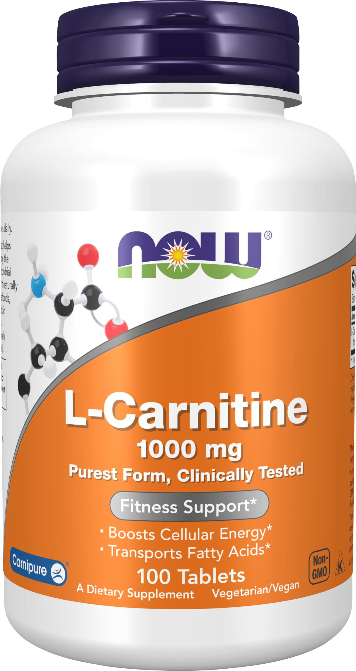 NOW Foods L-Carnitine 1000 mg Tablet, 100 Count