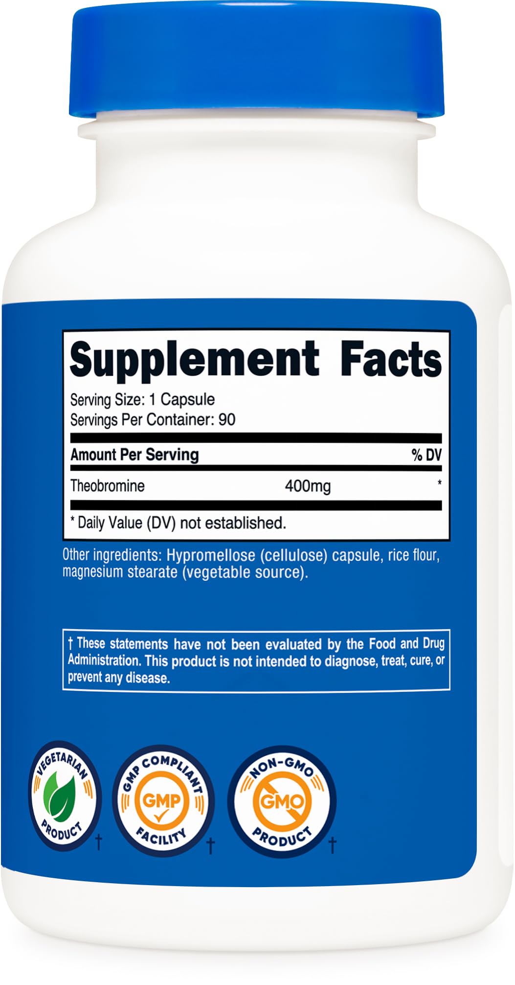 Nutricost Theobromine 400mg Capsules, 90 Count