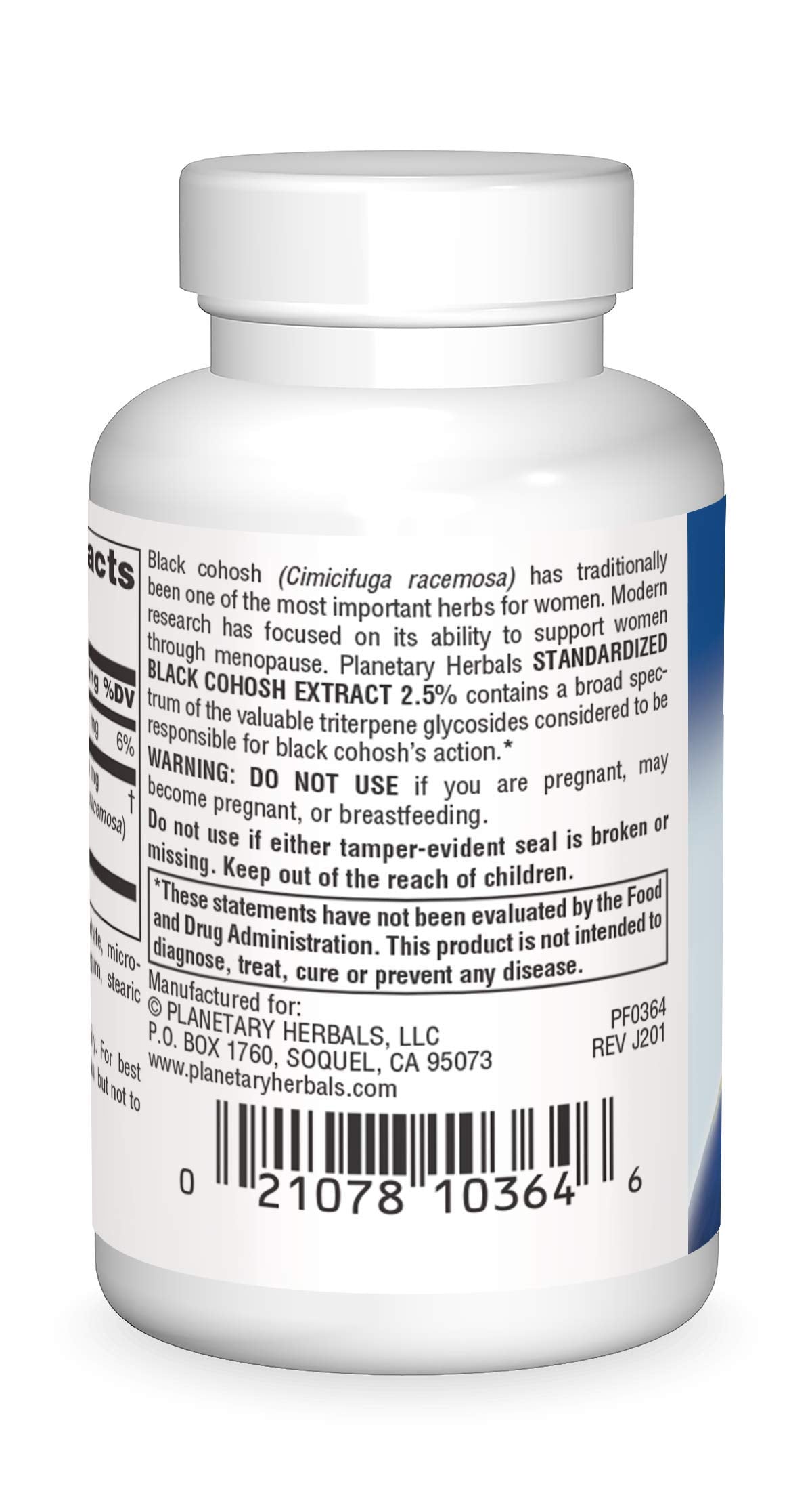 Planetary Herbals Standardized Black Cohosh Extract 2.5 Tablets, 45 Count