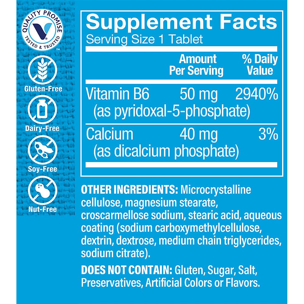 The Vitamin Shoppe P-5-P Pyridoxal-5-Phosphate 50mg - Active B6 Coenzyme Tablets, 100 Count