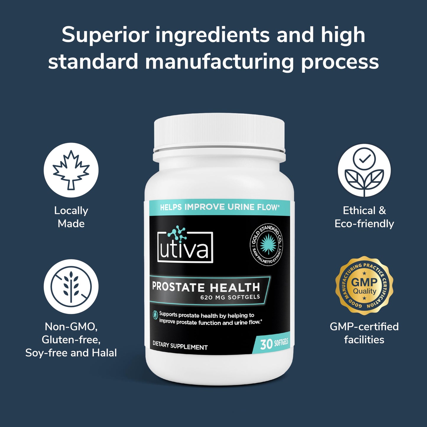 Szio+ Utiva Prostate Health, Saw Palmetto & Beta-Sitosterol Softgels, 30