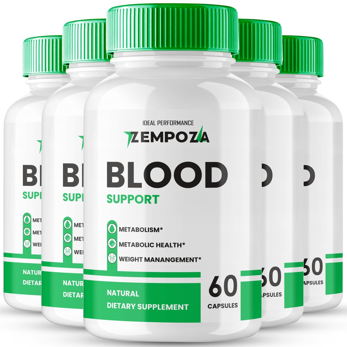 IDEAL PERFORMANCE Zempoza Blood Formula Supplement Capsules, Zempoza Healthy Blood Advanced Formula Pills - Maximum Strength with Vitamin C, Zinc, Cinnamon Powder, Zempoza Blood Support Capsules, 300 Capsules