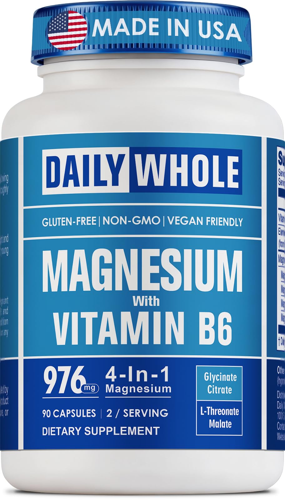 DailyWhole Magnesium Glycinate 4-in-1 Complex Capsule 90 Count