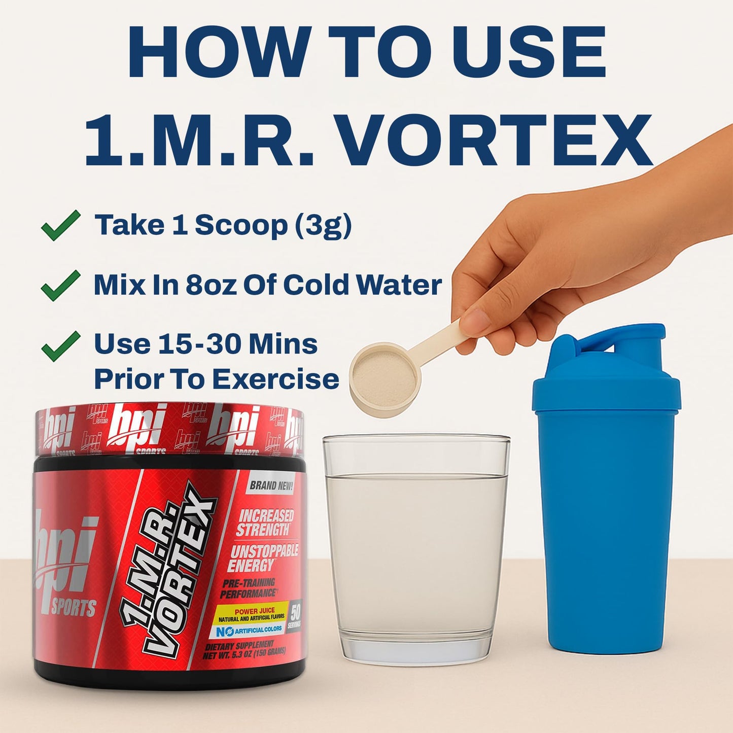 BPI Sports 1.M.R Vortex Pre Workout Powder, 50 Servings