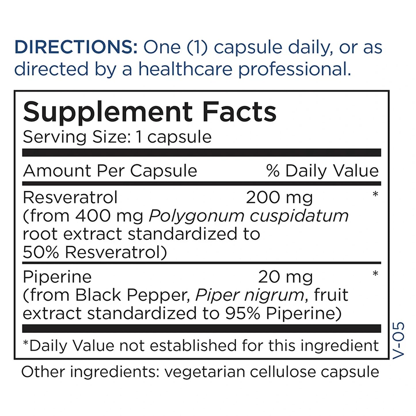 Metabolic Maintenance Resveratrol with Piperine Trans-Resveratrol Capsules, 60 Capsules