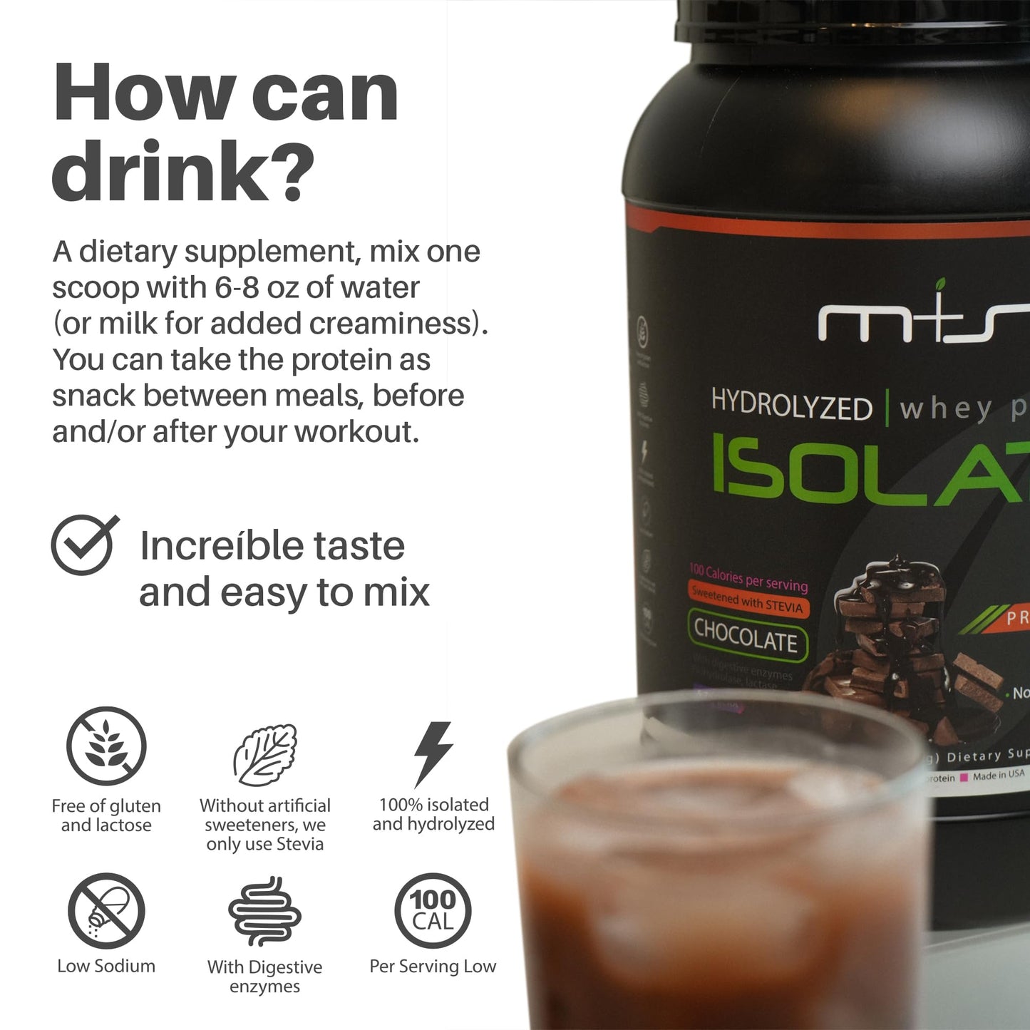 M+S Whey Protein Isolate Powder, 32.7