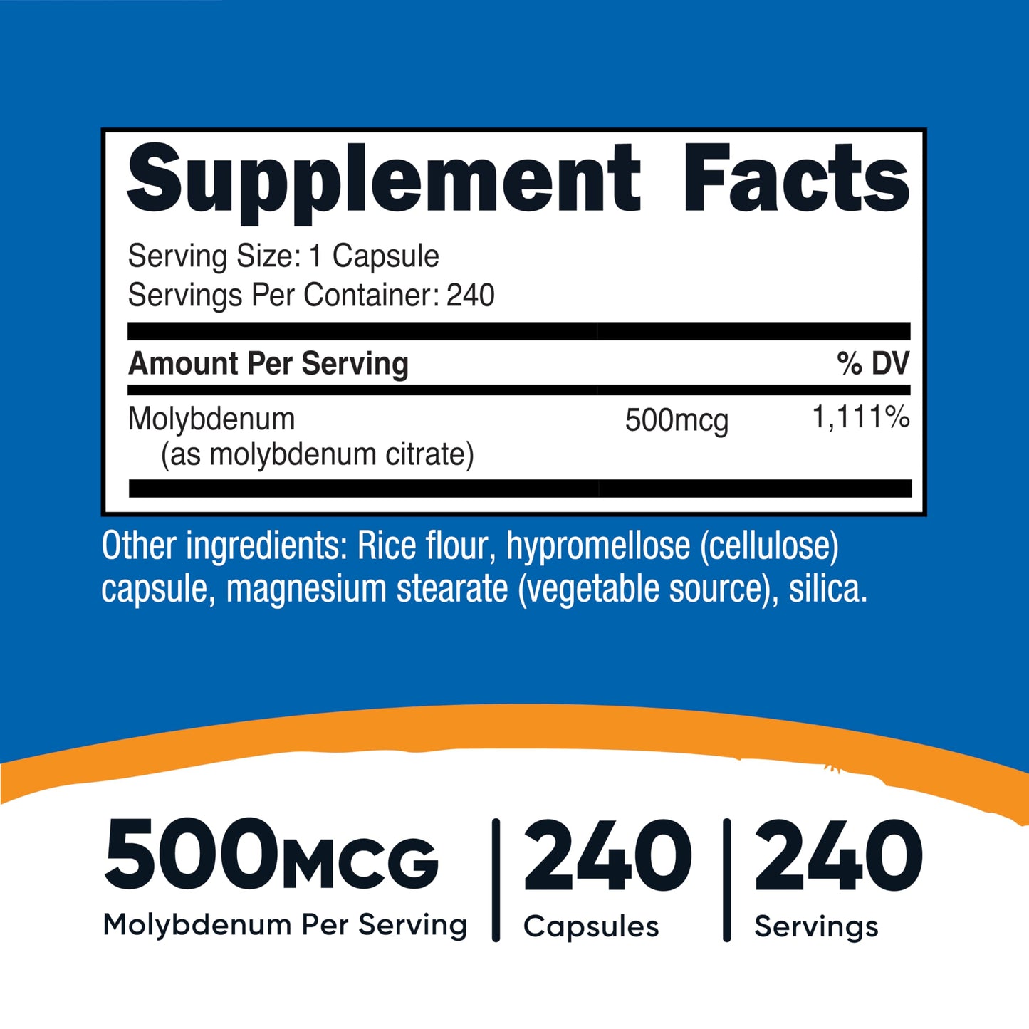 Nutricost Molybdenum Supplement Capsule 240 Count