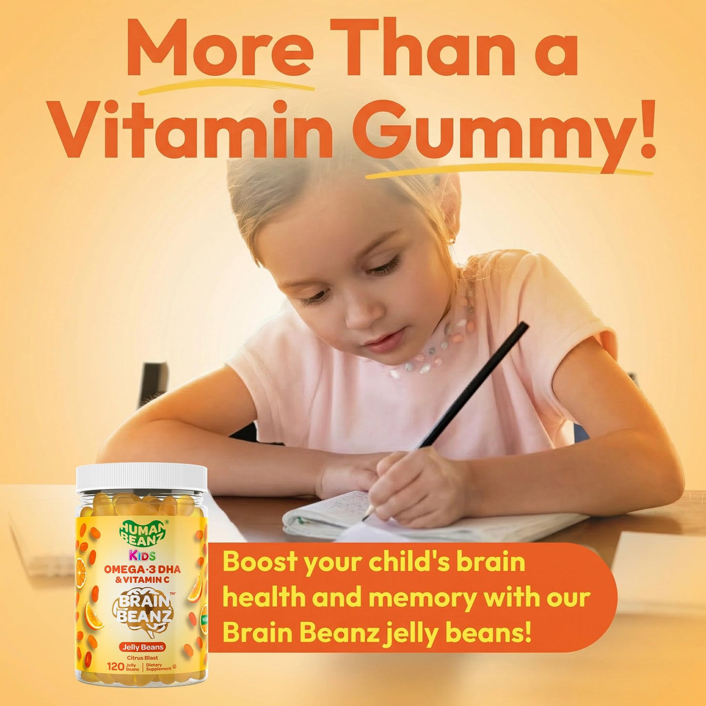 Human Beanz Kids Vegan Omega-3 Gummies, 120 Count