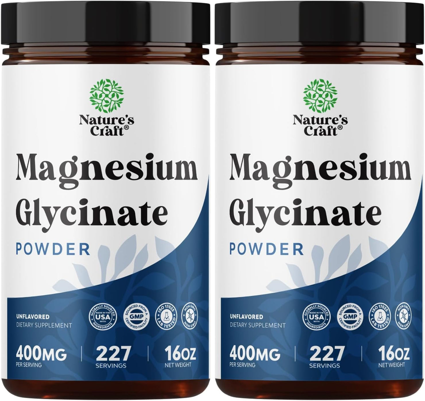 Natures Craft Magnesium Glycinate Powder 400mg, 32 oz