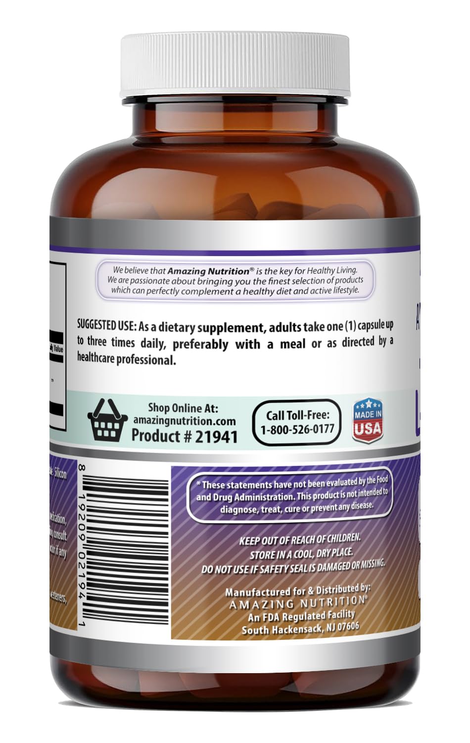 Amazing Nutrition L-Arginine Supplement Capsule 1 Count