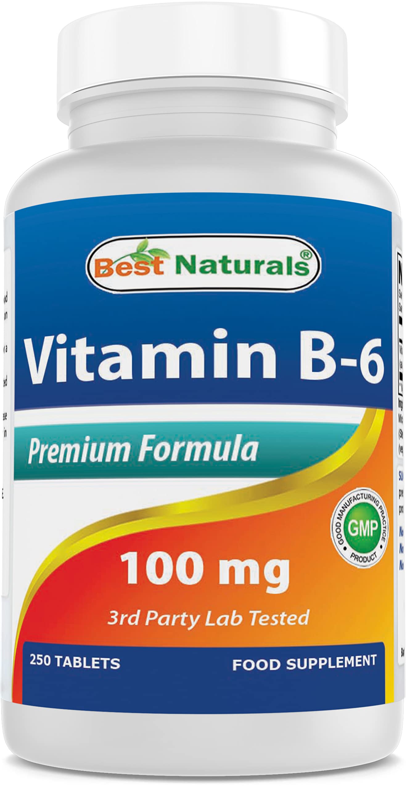 Best Naturals Vitamin B6 Tablet 100 mg, 250 Count