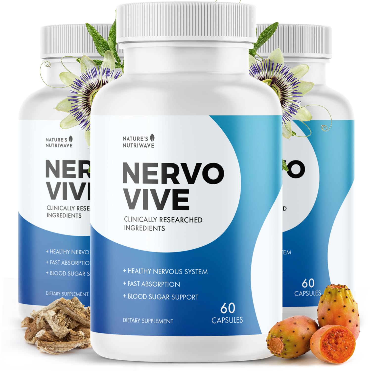 Nature’s NutriWave Nervovive Nerve Support Supplement 180 Capsules