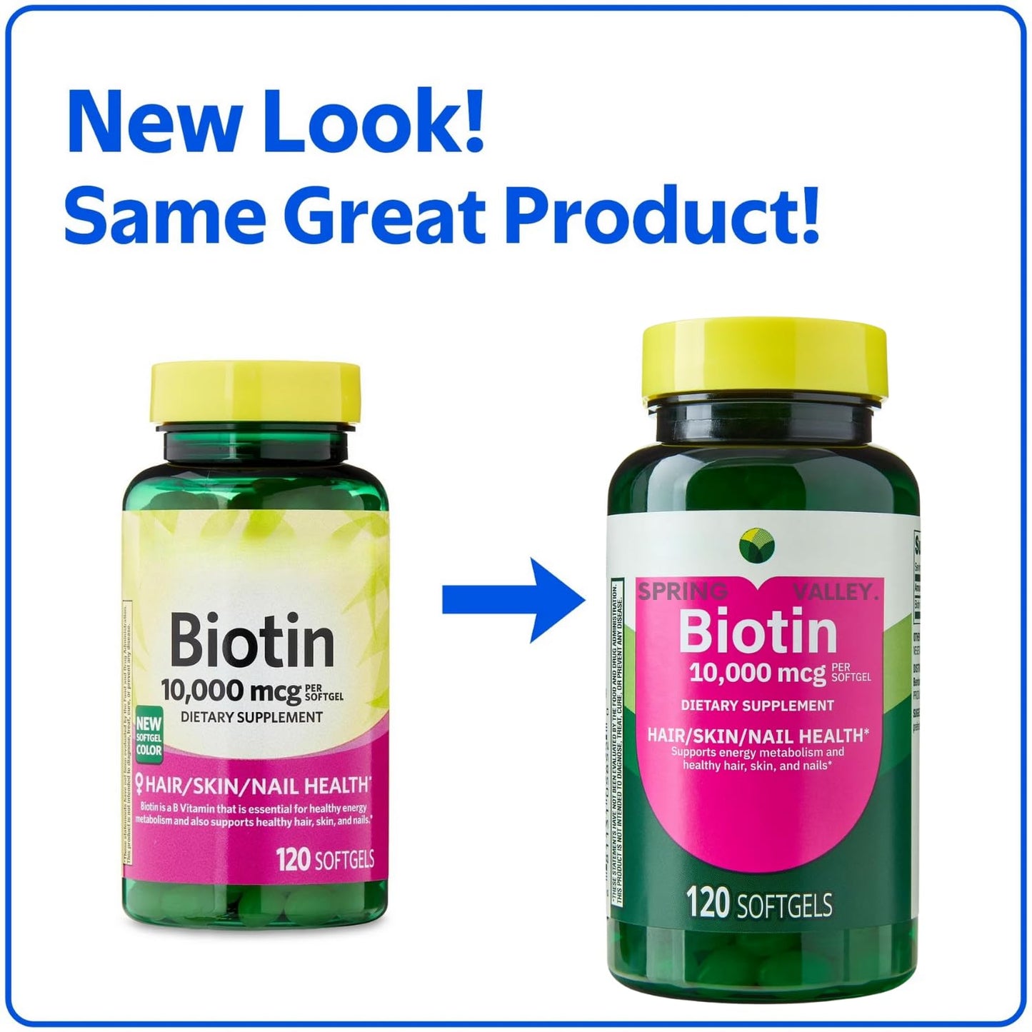 Generic Biotin Hair Skin Nails Softgels 10,000 mcg, 120 Softgels