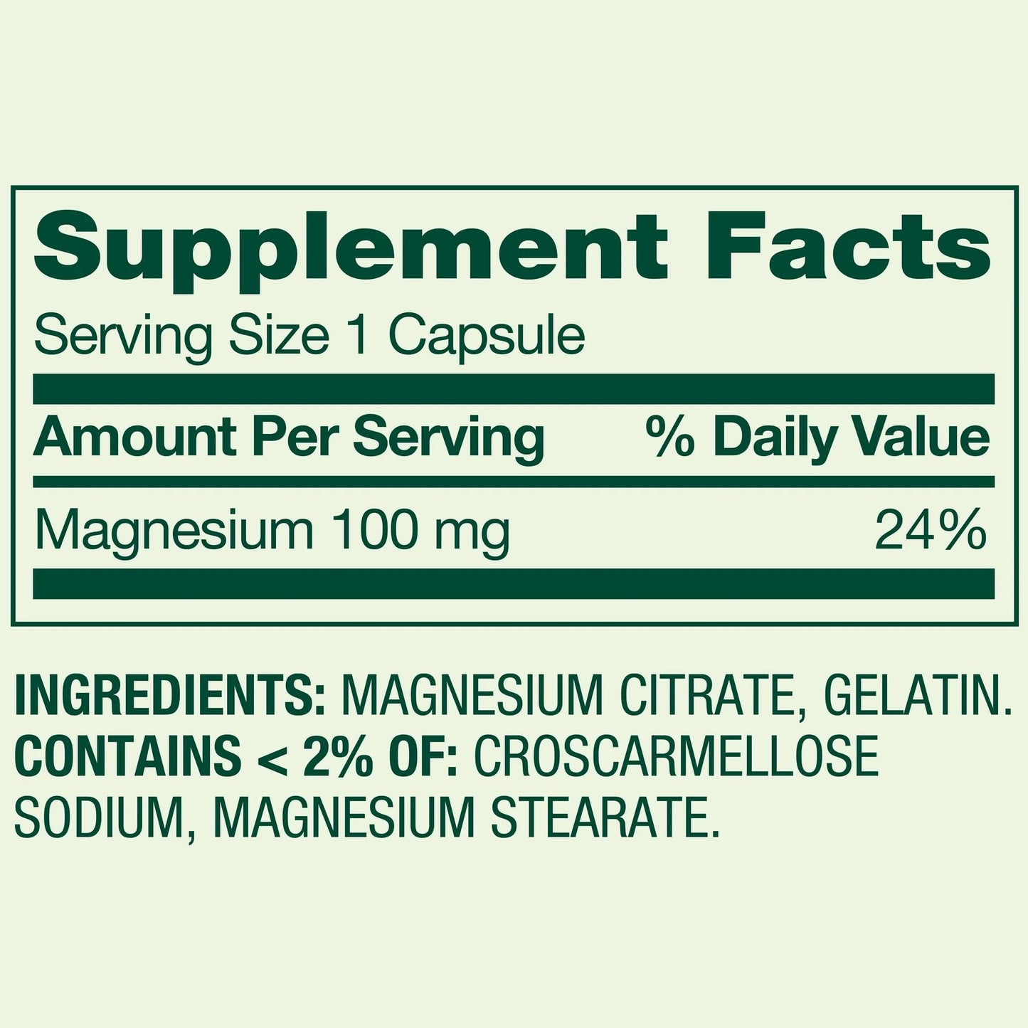 SUREFECT Magnesium Citrate Rapid-Release Bone Health Dietary Supplement Capsules, 100 Count