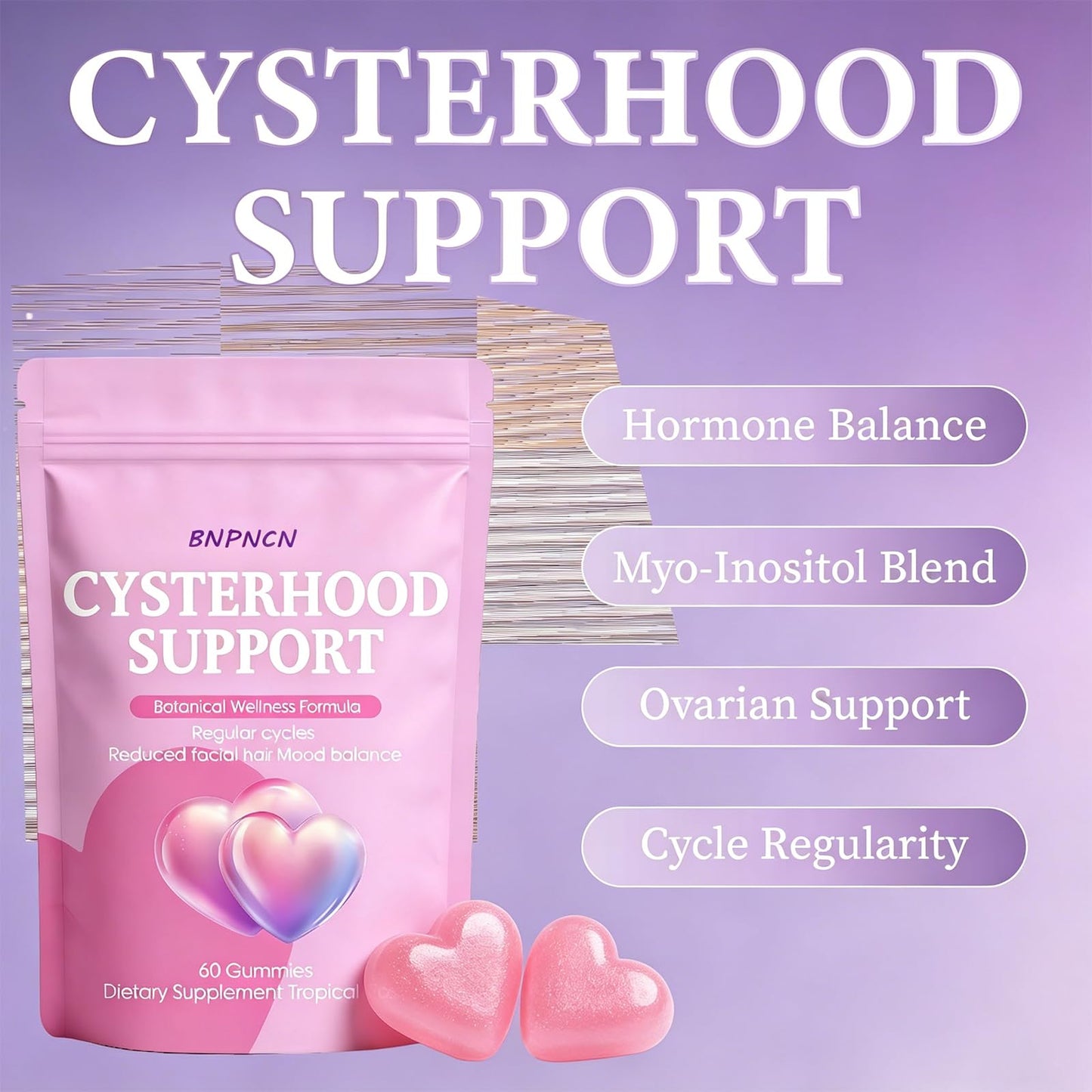 BnPnCn Cysterhood Support Gummies, 60 Gummies