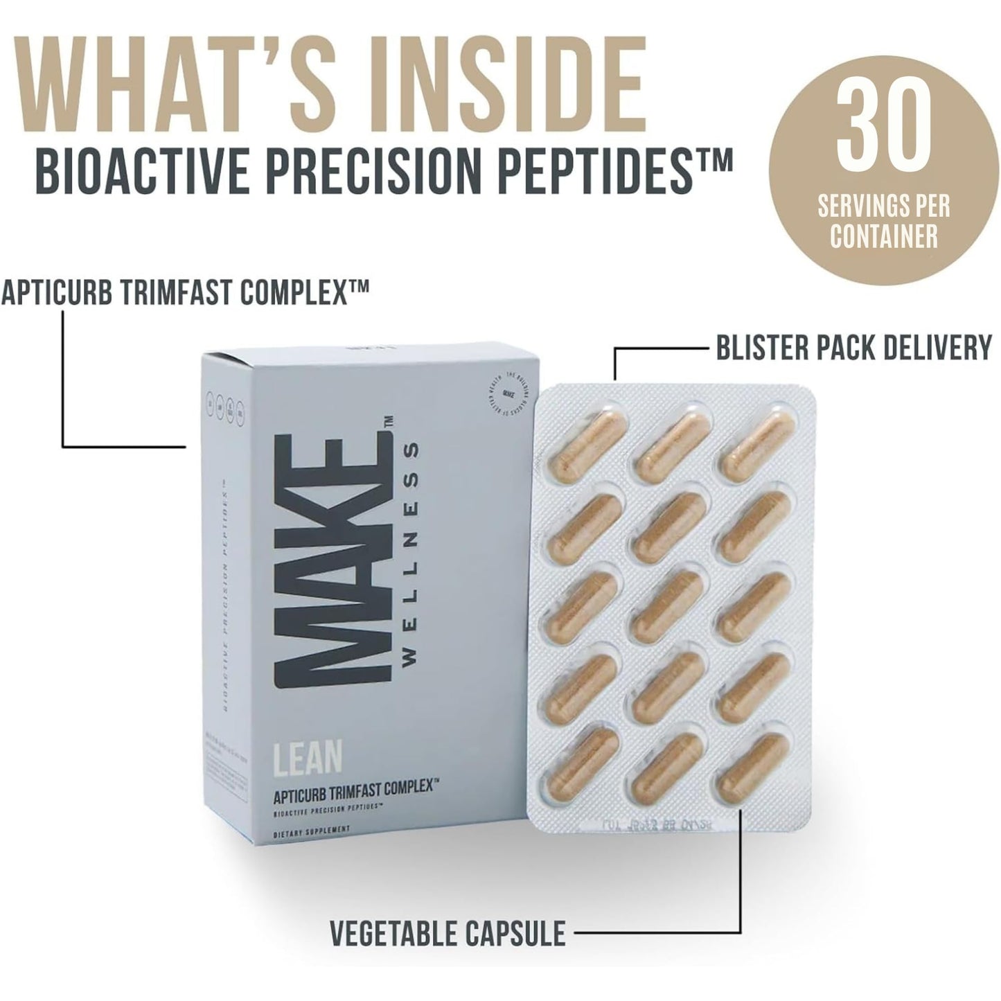 Make Wellness Lean Peptide Supplement Capsule 60 Count