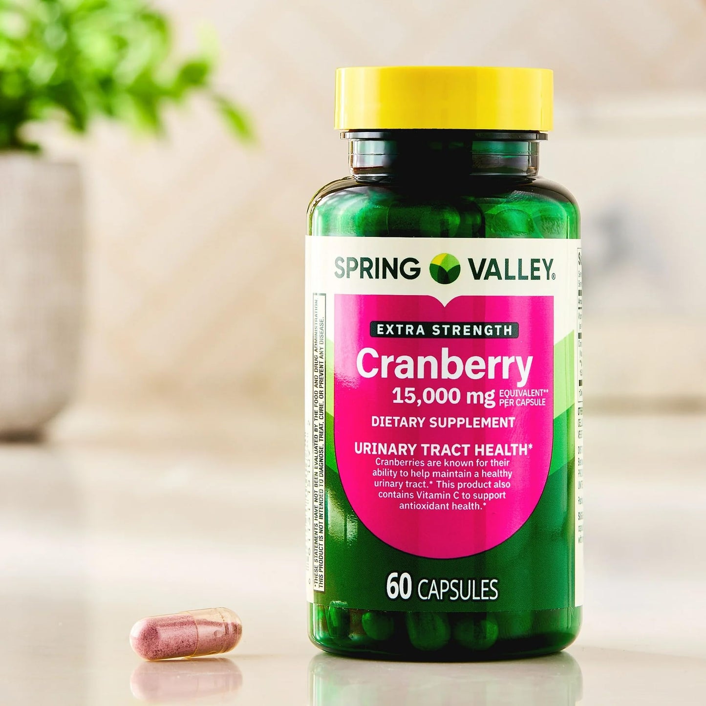 SUREFECT Spring Valley Extra Strength Cranberry Dietary Supplement Capsules, 60 Count