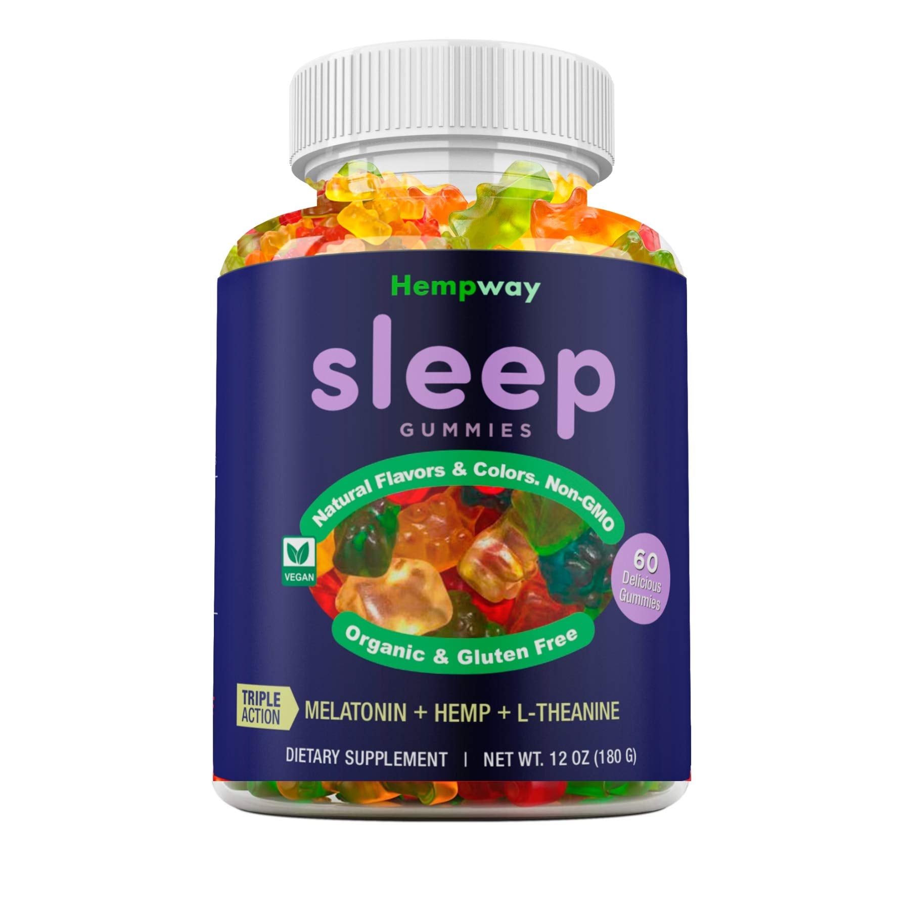 HEMPWAY Hemp Sleep Triple Action Gummies 60 Gummies