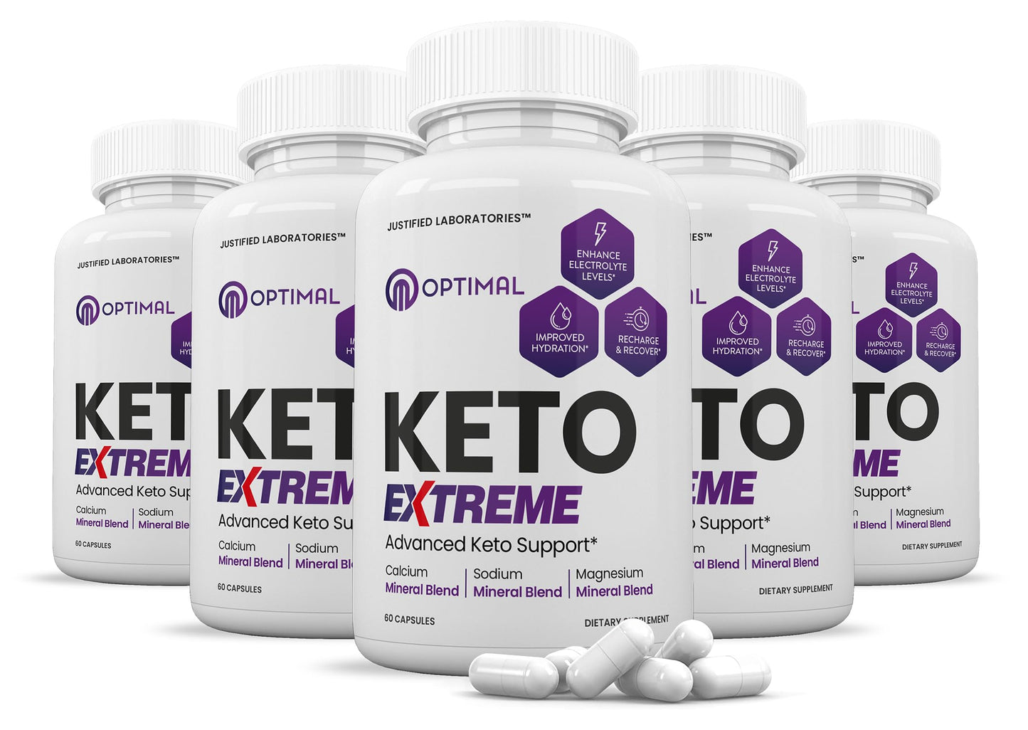 Justified Laboratories Optimal Keto Extreme 1675MG Capsules, 300 Capsules