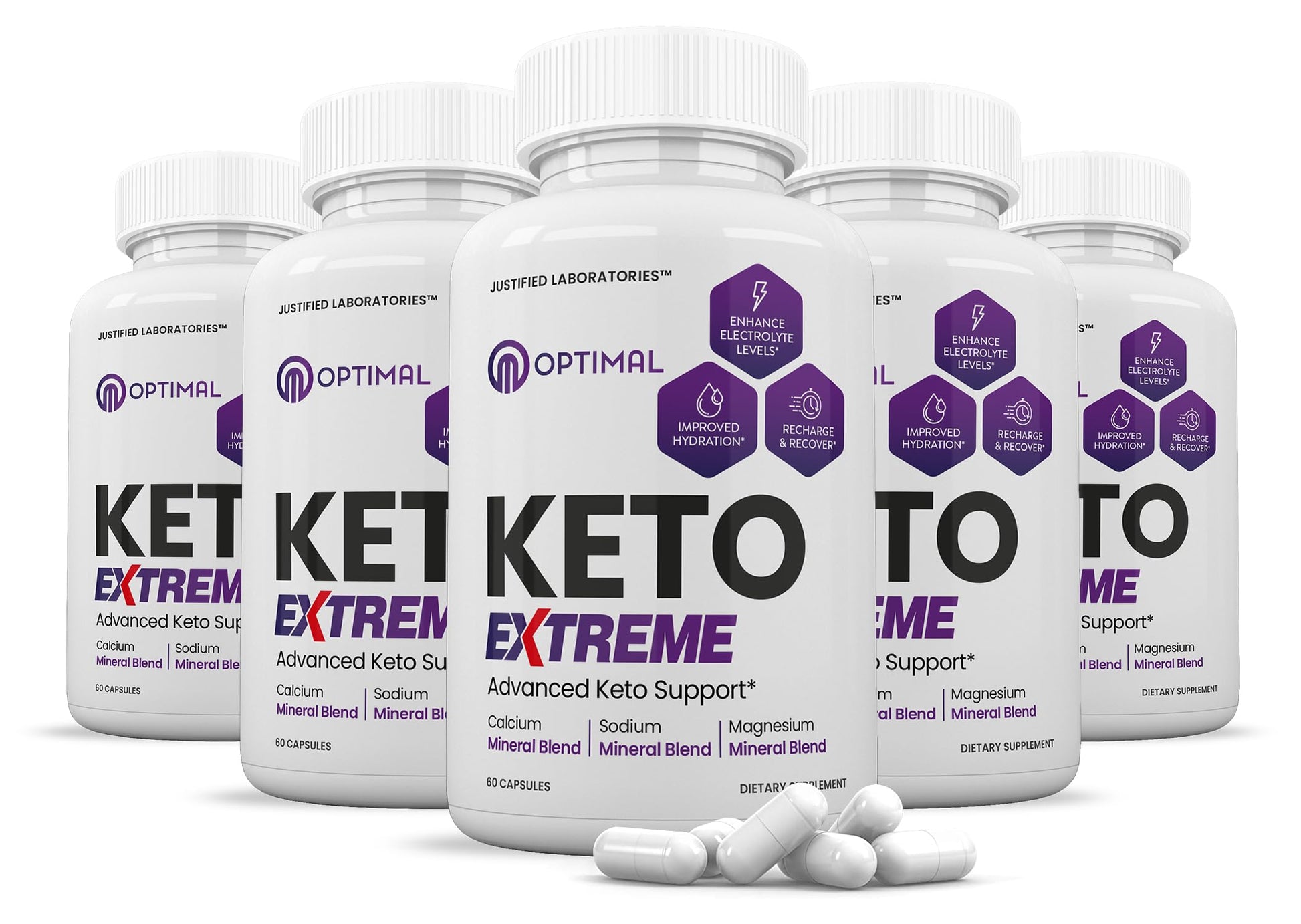 Justified Laboratories Optimal Keto Extreme 1675MG Capsules, 300 Capsules