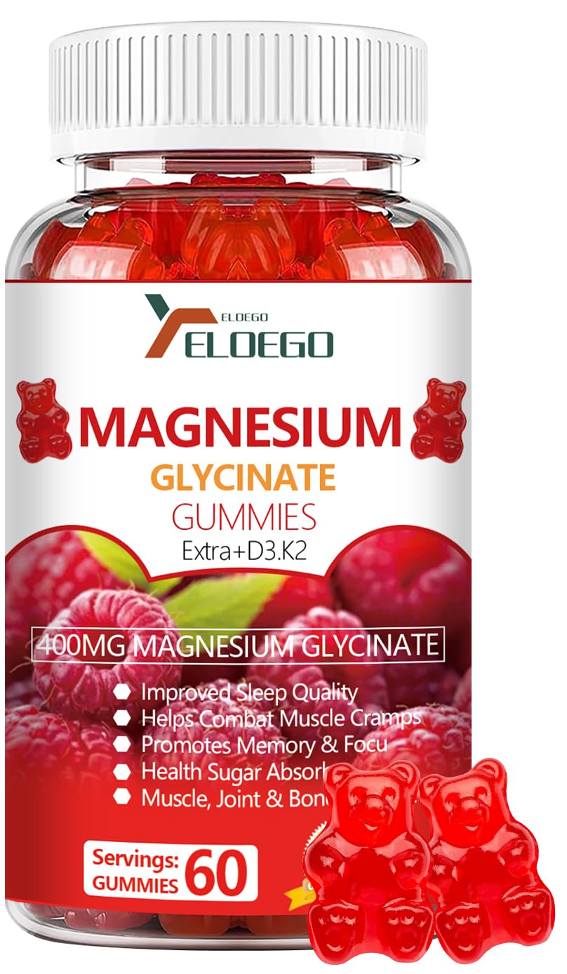 ELOEGO Magnesium Glycinate Gummies 600mg, 60 Count