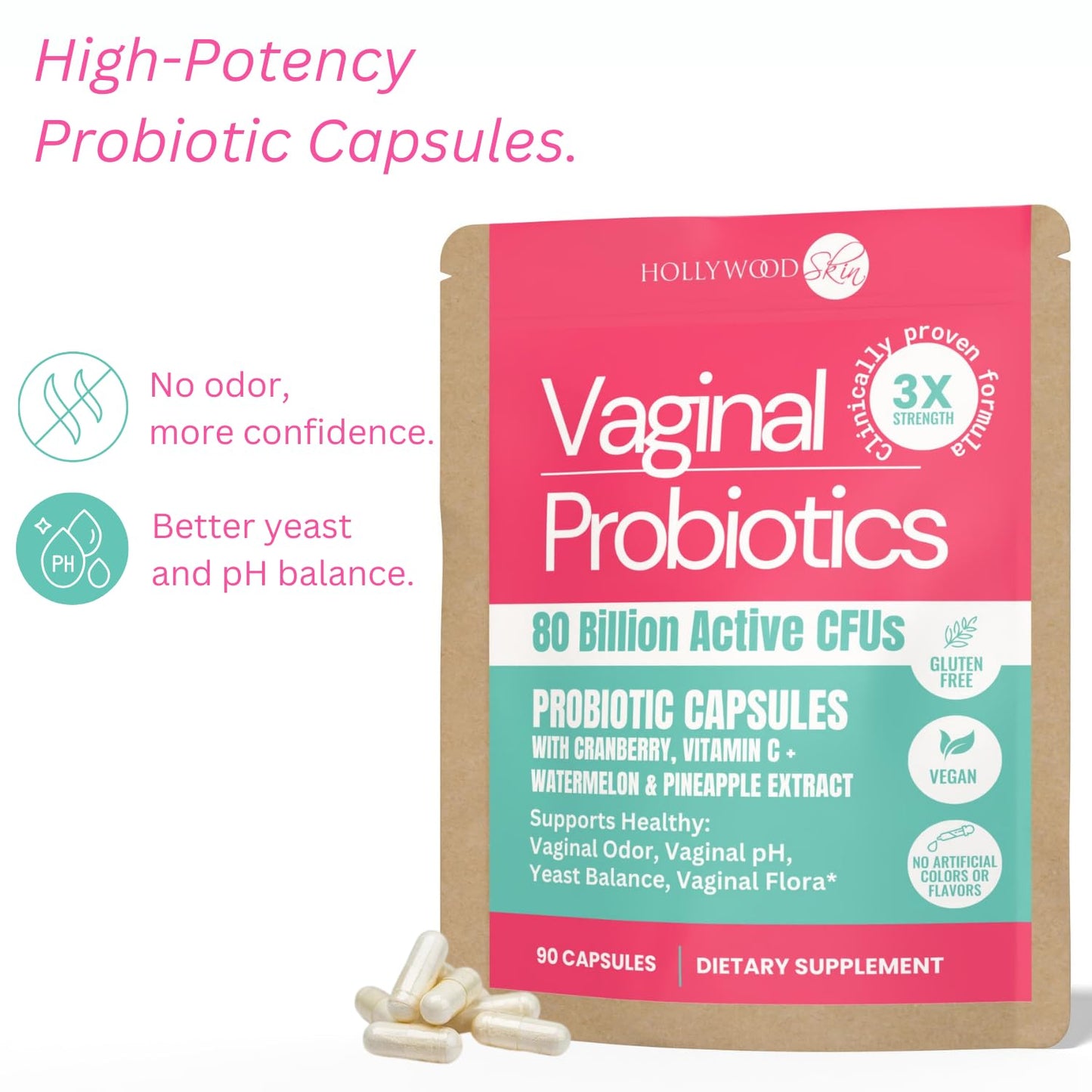 Hollywoodskin Vaginal Probiotic for Women Capsule 1 Count